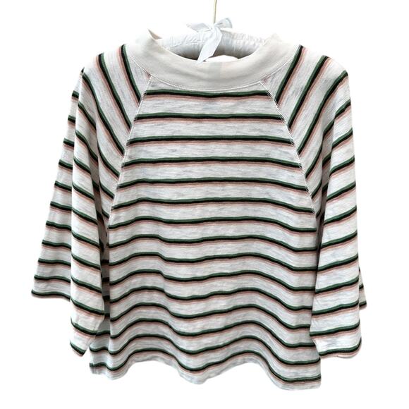 UNIVERSAL THREAD | Striped Cotton Mock Neck Top | Large - Picture 2 of 7